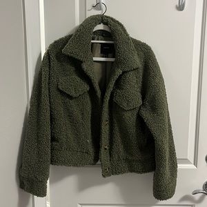 Army Green Sherpa Jacket